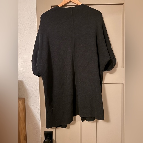 Eileen Fisher S Oversized silk black sweater cardigan short sleeve - Picture 4 of 4